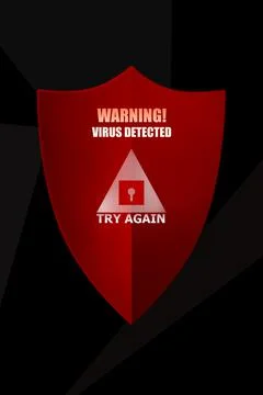 Warning about virus attack to protect information. Illustration Stock Illustration