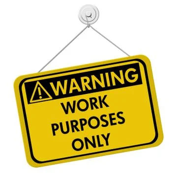 Warning about work purposes only 스톡 일러스트