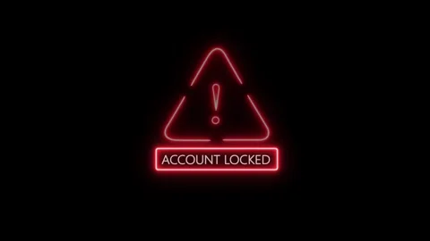 Warning account locked icon on black background.Featuring triangle alert sy.. Stock Footage 332724864