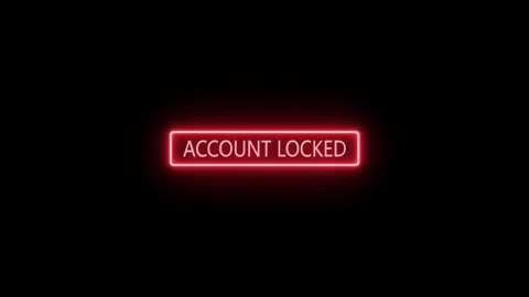 Warning account locked icon on black background.Featuring alert symbol with.. Stock Footage 332724872