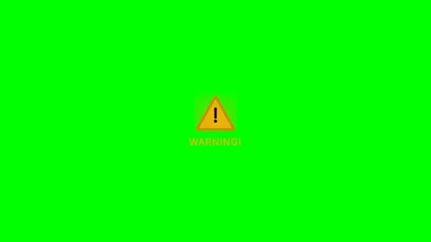 Warning alert exclamation danger sign on green screen Vídeo Stock 344371527