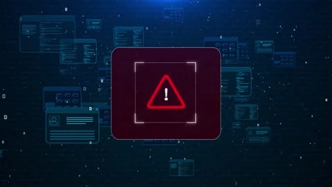 Warning Alert malware threat Computer monitor hacked system alert message 스톡 동영상 278807479