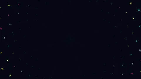 Warning Alert Screen with colorful sparkling pixel stars and radial lines on Stock Footage 346505071