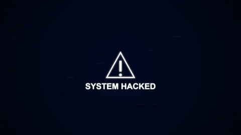 Warning Alert Screen. System bypass initialization screen with blue progress Stock Footage 341542920