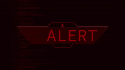 Warning alert sign for cyber security hack Stock Footage 295587940
