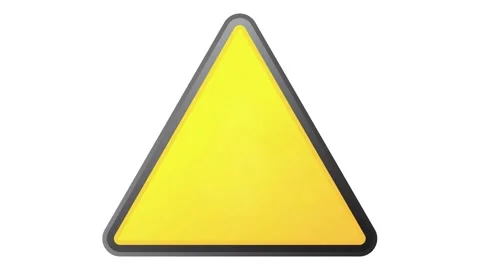 Warning, alert traffic sign with an exclamation mark in a yellow triangle Stock Footage 313347935