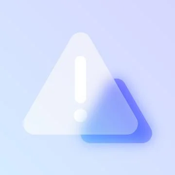Warning alert triangle glassmorphism icon. Stock Illustration