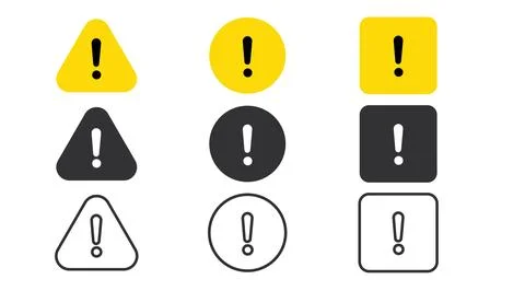 Warning and alert icon set Иллюстрация