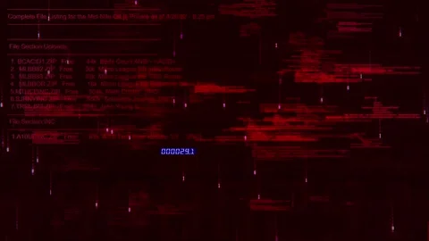 Warning and error on hacking background screen Red Color Stock Footage 317050214