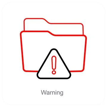 Warning and Folder icon concept Stock Illustration
