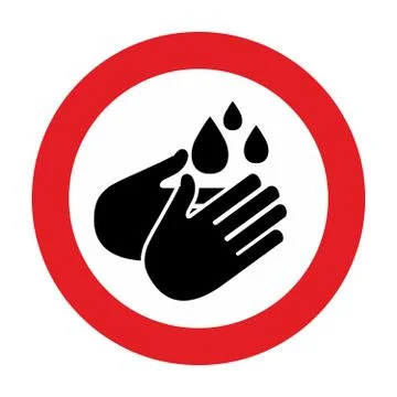 Warning and quarantine sign wash hands. Lockdown Pandemic stop Coronavirus ou Stock Illustration