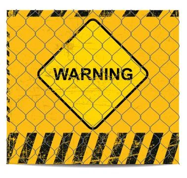 Warning and wire banner Stock Illustration
