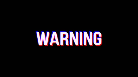 Warning. Animation of Text With Glitch Effect Stock Footage 120296211