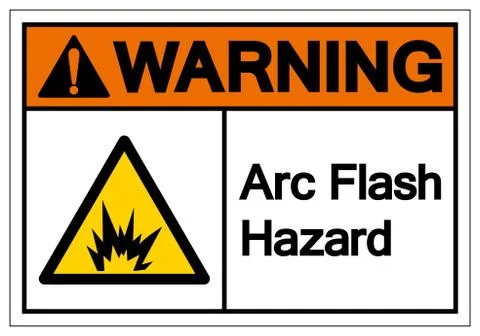 Warning Arc Flash Hazard Symbol Sign, Vector Illustration, Isolate On White B Illustrazione stock