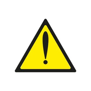 Warning, attention, alert, caution, hazard, yellow triangle sign icon isolate Stock Illustration
