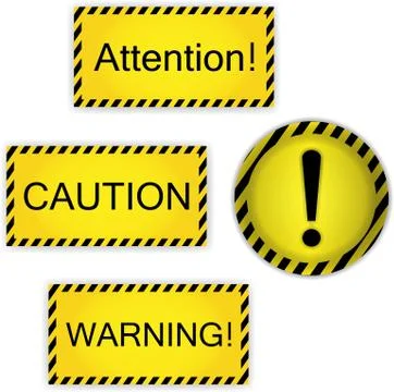 Warning, attention, caution Stock Illustration