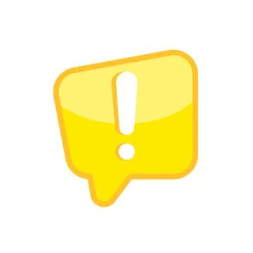 Warning attention sign with exclamation mark icon flat on isolated white back Stock Illustration