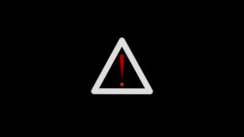 Warning attention white color animation icon signal alert risk safety dange.. Stock Footage 337699885