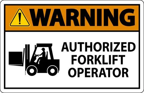 Warning Authorized Forklift Operator Sign 스톡 일러스트