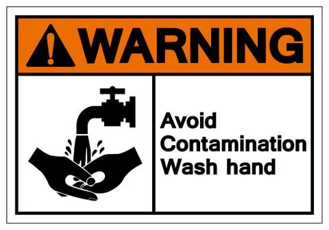 Warning Avoid Contamination Wash Hand Symbol Sign, Vector Illustration, Isola Stock Illustration
