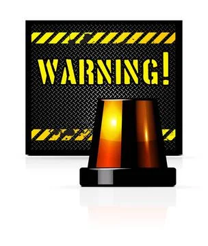 Warning background Vector warning background with steel background and fla... Stock Photos
