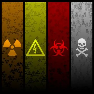 Warning banners Stock Illustration