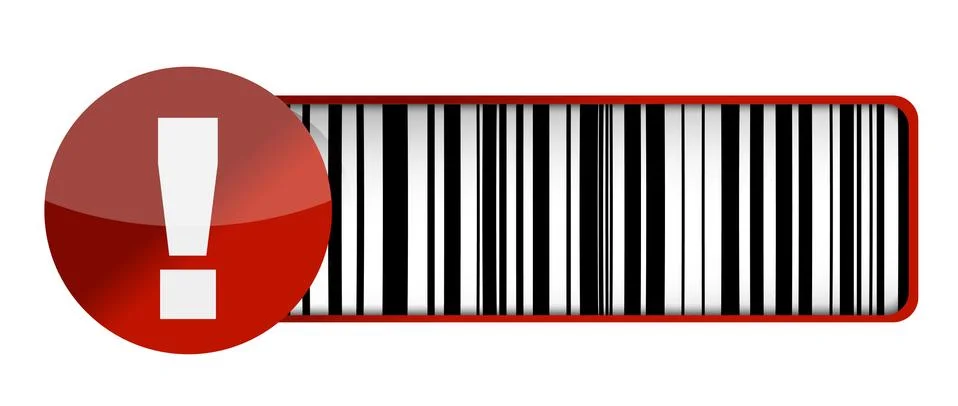 Warning barcode upc illustration design over a white background Stock Illustration