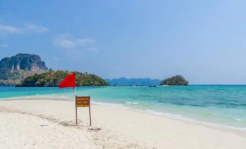 Warning  on the beach Stock Photos