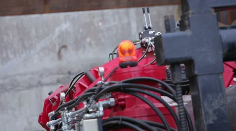 Warning beacon at the red mechanism Stockbeeldmateriaal 36168595