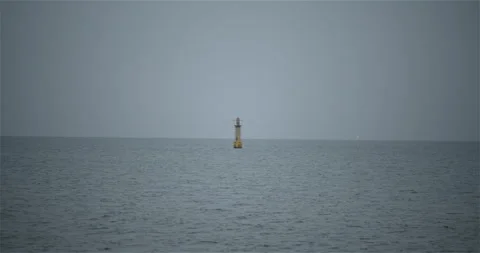 Warning beacon at sea Stock Footage 297577974