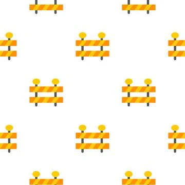 Warning board seamless pattern with construction theme Illustrazione stock