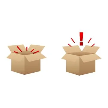 Warning box with an exclamation mark. Vector illustration Stock Illustration