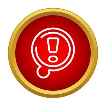 Warning bubble with exclamation mark user interface icon Stock Illustration