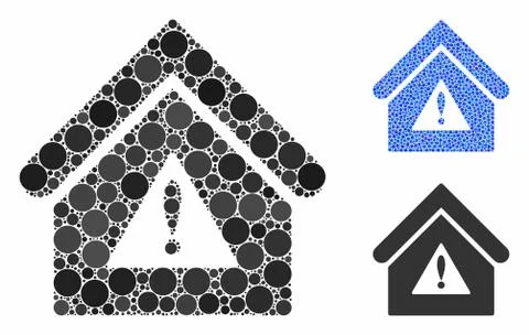 Warning Building Composition Icon of Circle Dots Ilustración de archivo