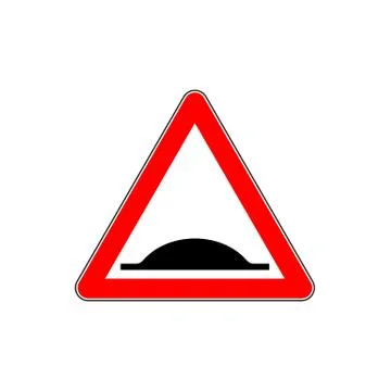 Warning Bumps Road sign. Vector Stock Illustration