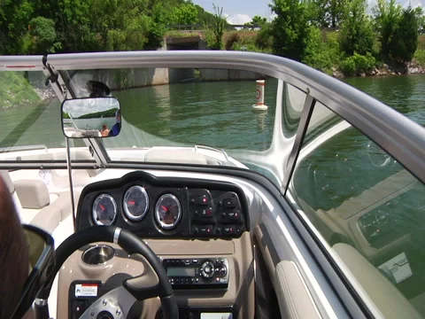 Warning Buoy "Slow No Wake" Stock Footage 41387286
