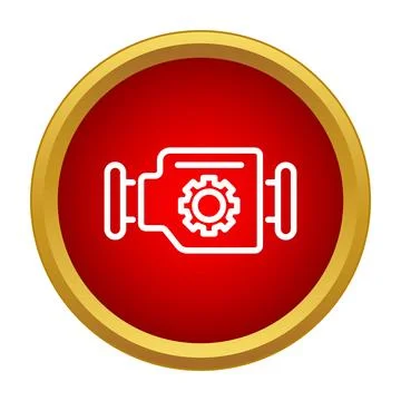 Warning car engine icon symbol on dashboard Stock Illustration