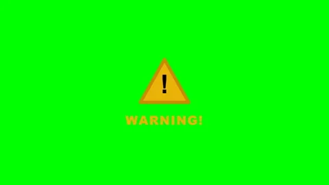 Warning Caution Alert Sign Green Screen Overlay Stock Footage 345710307