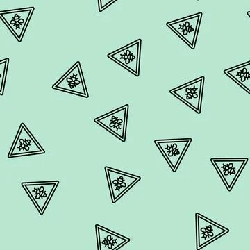 Warning caution bees line seamless pattern イラスト素材