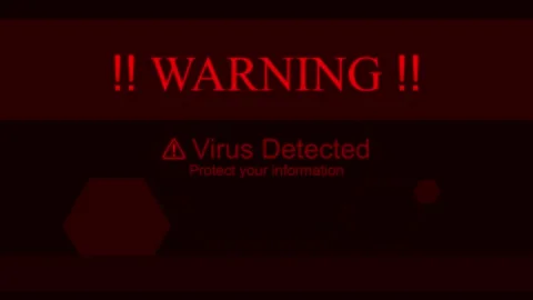 Warning caution sign for information security risk and virus hack danger Stock Footage 295587942
