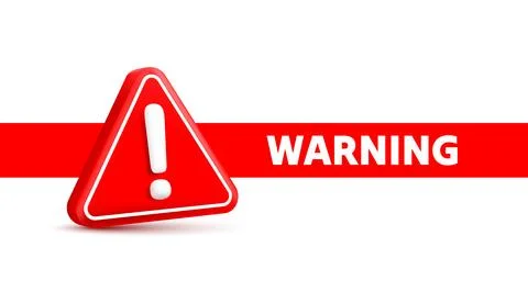 Warning caution sign, problem message mark, danger icon 3d. Vector Stock Illustration