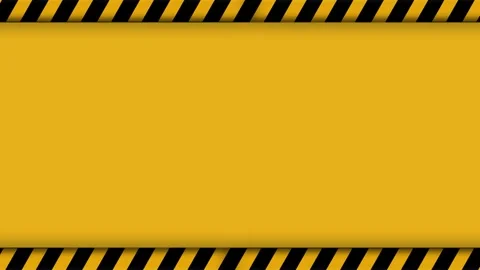 Warning Caution Stripes Border Animation on Yellow Background Video stock 332750960