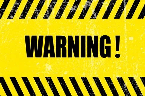 Warning, Caution tape. Black and yellow line striped background with inscription Stock Illustration
