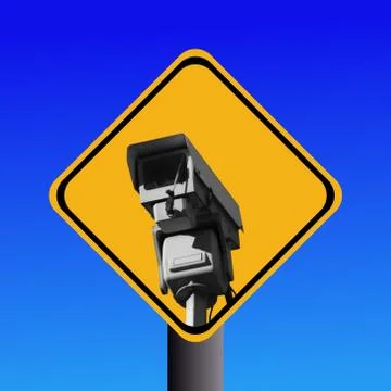 Warning cctv camera sign Illustrazione stock