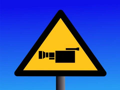 Warning cctv camera sign Illustrazione stock