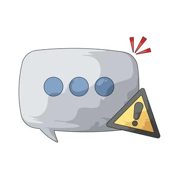 Warning chat bubble illustration Stock Illustration