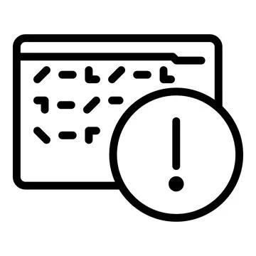 Warning cipher icon, outline style Stock Illustration