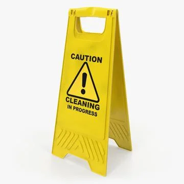 Warning Cleaning In Progress Sign 3D Model