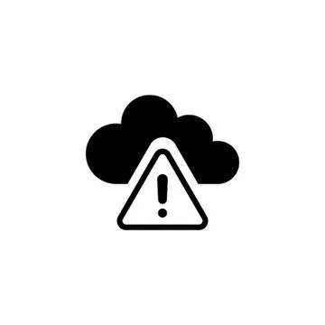 Warning Cloud Computing, Ddos Attack Flat Vector Icon イラスト素材
