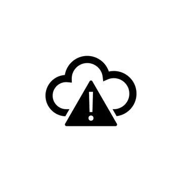 Warning Cloud Computing, Ddos Attack Flat Vector Icon Stock Illustration